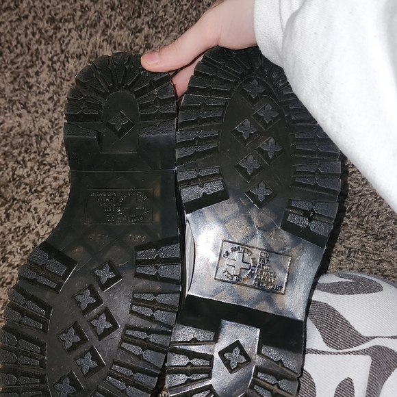 Dr. Martens Women's Devon Quad Flower Buckle - White Milled NappaBoots - Picture 3 of 4